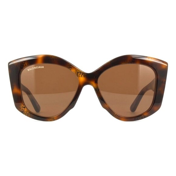 New BALENCIAGA Havana Cat Eye BB0126 005 Sunglasses Women - Picture 2 of 4
